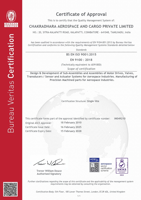 CACPL Aerospace ISO Certificate